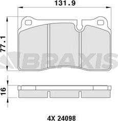 Braxis AA0409 - Гальмівні колодки, дискові гальма autocars.com.ua