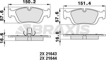 Braxis AA0414 - Гальмівні колодки, дискові гальма autocars.com.ua