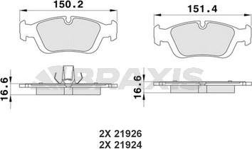 Braxis AA0427 - Гальмівні колодки, дискові гальма autocars.com.ua