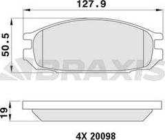 Braxis AA0428 - Гальмівні колодки, дискові гальма autocars.com.ua