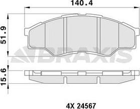 Braxis AA0436 - Гальмівні колодки, дискові гальма autocars.com.ua