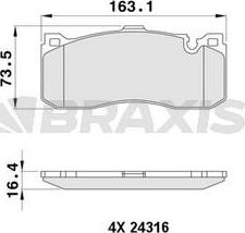 Braxis AA0437 - Гальмівні колодки, дискові гальма autocars.com.ua