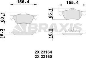 Braxis AA0438 - Гальмівні колодки, дискові гальма autocars.com.ua