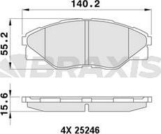 Braxis AA0457 - Гальмівні колодки, дискові гальма autocars.com.ua