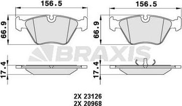 Braxis AA0472 - Гальмівні колодки, дискові гальма autocars.com.ua