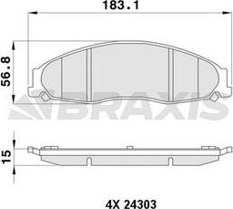 Braxis AA0481 - Гальмівні колодки, дискові гальма autocars.com.ua