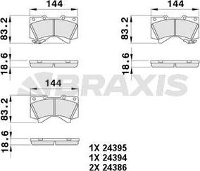 Braxis AA0484 - Гальмівні колодки, дискові гальма autocars.com.ua