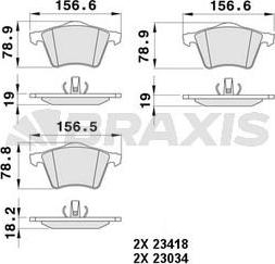 Braxis AA0485 - Гальмівні колодки, дискові гальма autocars.com.ua