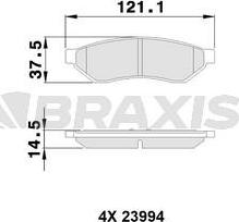 Braxis AA0488 - Гальмівні колодки, дискові гальма autocars.com.ua