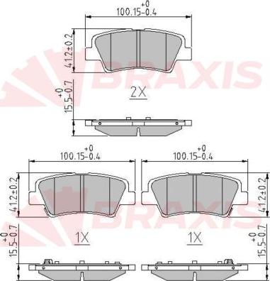 Braxis AA0602 - Гальмівні колодки, дискові гальма autocars.com.ua