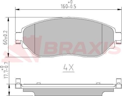 Braxis AA0606 - Гальмівні колодки, дискові гальма autocars.com.ua