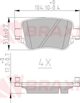 Braxis AA0621 - Гальмівні колодки, дискові гальма autocars.com.ua