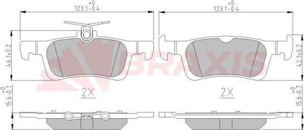 Braxis AA0622 - Тормозные колодки, дисковые, комплект autodnr.net