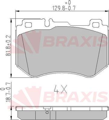 Braxis AA0626 - Гальмівні колодки, дискові гальма autocars.com.ua