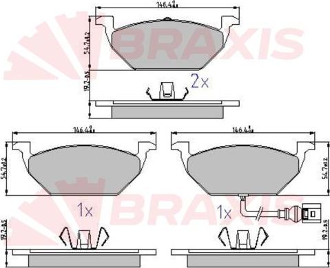 Braxis AA0627 - Тормозные колодки, дисковые, комплект autodnr.net