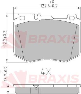 Braxis AA0636 - Гальмівні колодки, дискові гальма autocars.com.ua