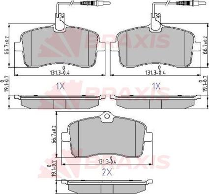 Braxis AA0638 - Гальмівні колодки, дискові гальма autocars.com.ua