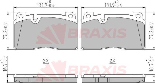 Braxis AA0639 - Тормозные колодки, дисковые, комплект autodnr.net