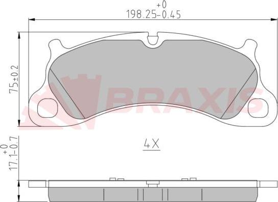 Braxis AA0654 - Гальмівні колодки, дискові гальма autocars.com.ua