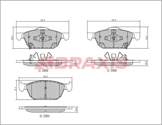 Braxis AA0656 - Гальмівні колодки, дискові гальма autocars.com.ua