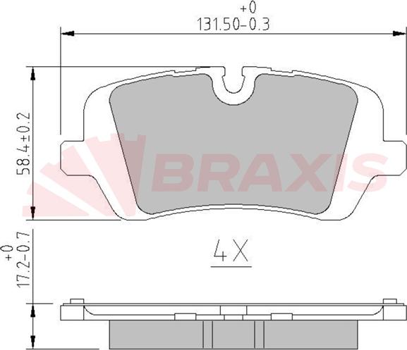 Braxis AA0658 - Гальмівні колодки, дискові гальма autocars.com.ua