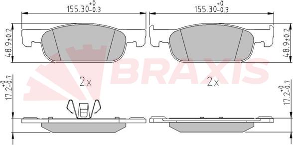 Braxis AA0675 - Гальмівні колодки, дискові гальма autocars.com.ua