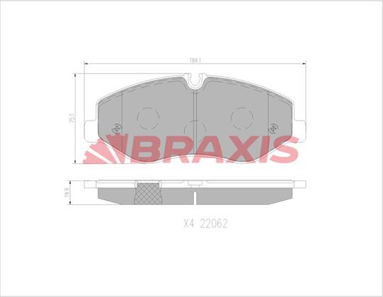 Braxis AA0679 - Гальмівні колодки, дискові гальма autocars.com.ua