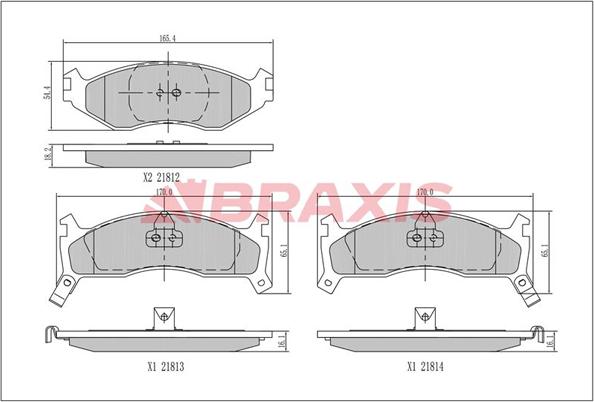 Braxis AA0683 - Гальмівні колодки, дискові гальма autocars.com.ua