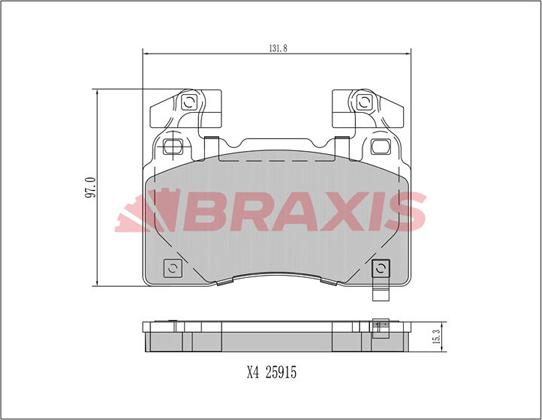 Braxis AA0684 - Гальмівні колодки, дискові гальма autocars.com.ua