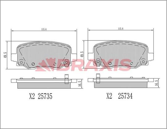 Braxis AA0686 - Гальмівні колодки, дискові гальма autocars.com.ua