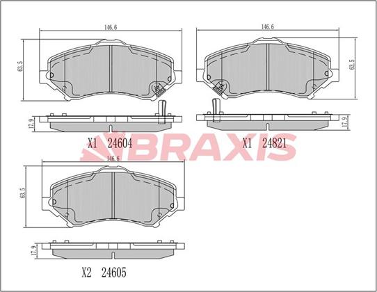 Braxis AA0691 - Гальмівні колодки, дискові гальма autocars.com.ua