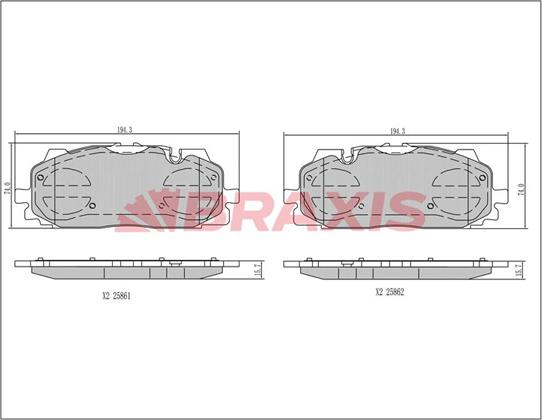 Braxis AA0695 - Тормозные колодки, дисковые, комплект autodnr.net