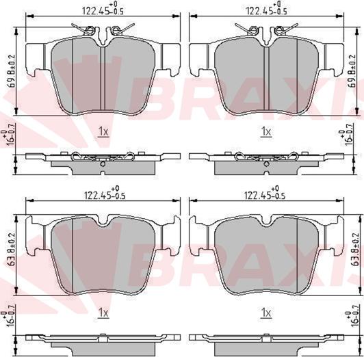 Braxis AA0707 - Гальмівні колодки, дискові гальма autocars.com.ua
