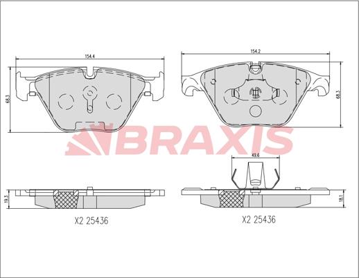 Braxis AA0738 - Гальмівні колодки, дискові гальма autocars.com.ua