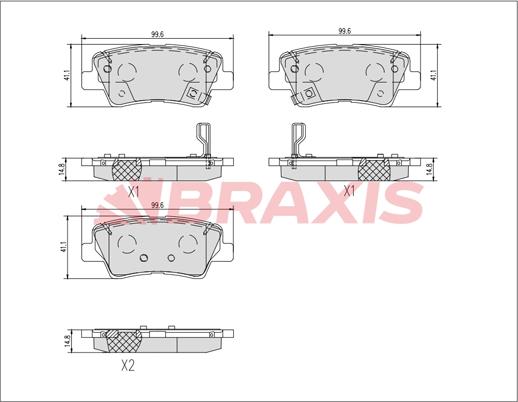 Braxis AA0752 - Тормозные колодки, дисковые, комплект autodnr.net