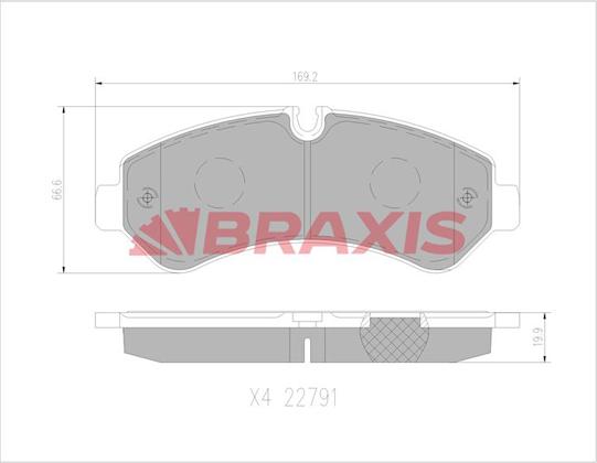 Braxis AA0755 - Гальмівні колодки, дискові гальма autocars.com.ua