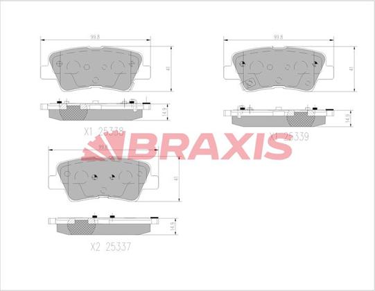 Braxis AA0756 - Гальмівні колодки, дискові гальма autocars.com.ua