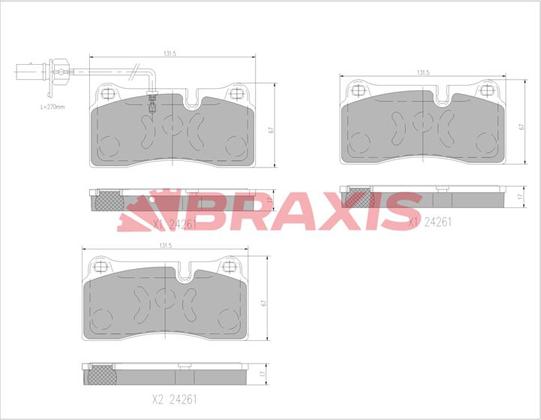 Braxis AA0757 - Гальмівні колодки, дискові гальма autocars.com.ua