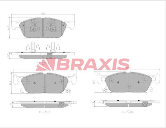 Braxis AA0759 - Гальмівні колодки, дискові гальма autocars.com.ua