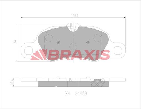 Braxis AA0761 - Гальмівні колодки, дискові гальма autocars.com.ua