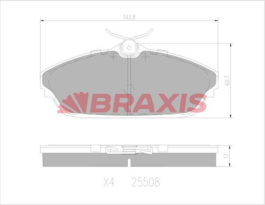 Braxis AA0763 - Гальмівні колодки, дискові гальма autocars.com.ua
