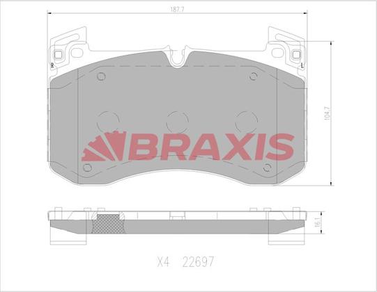 Braxis AA0766 - Гальмівні колодки, дискові гальма autocars.com.ua