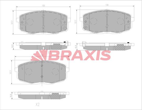 Braxis AA0771 - Гальмівні колодки, дискові гальма autocars.com.ua