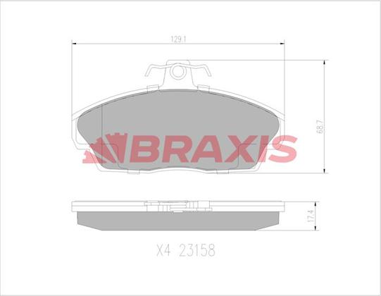 Braxis AA0772 - Гальмівні колодки, дискові гальма autocars.com.ua