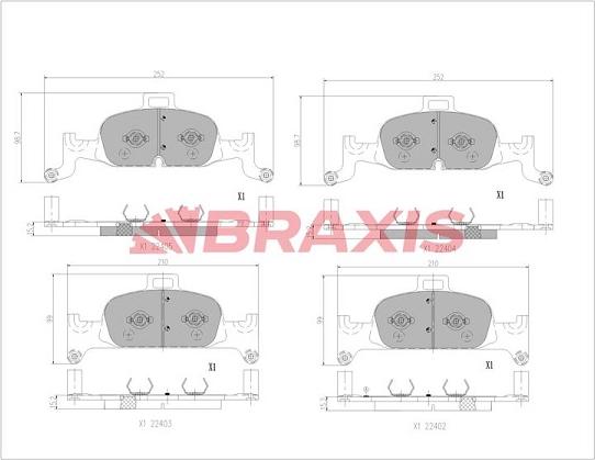 Braxis AA0773 - Гальмівні колодки, дискові гальма autocars.com.ua