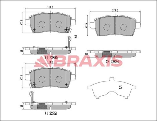 Braxis AA0780 - Тормозные колодки, дисковые, комплект autodnr.net