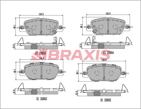 Braxis AA0781 - Гальмівні колодки, дискові гальма autocars.com.ua