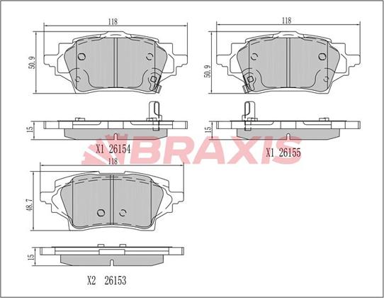 Braxis AA0786 - Тормозные колодки, дисковые, комплект autodnr.net