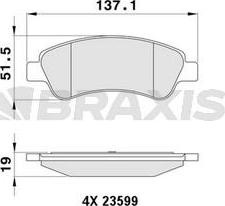 Braxis AB0003 - Гальмівні колодки, дискові гальма autocars.com.ua