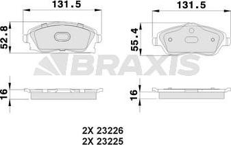Braxis AB0007 - Тормозные колодки, дисковые, комплект autodnr.net